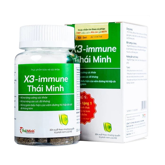 X3-immune Thái Minh hỗ trợ tăng cường sức đề kháng cho người lớn.