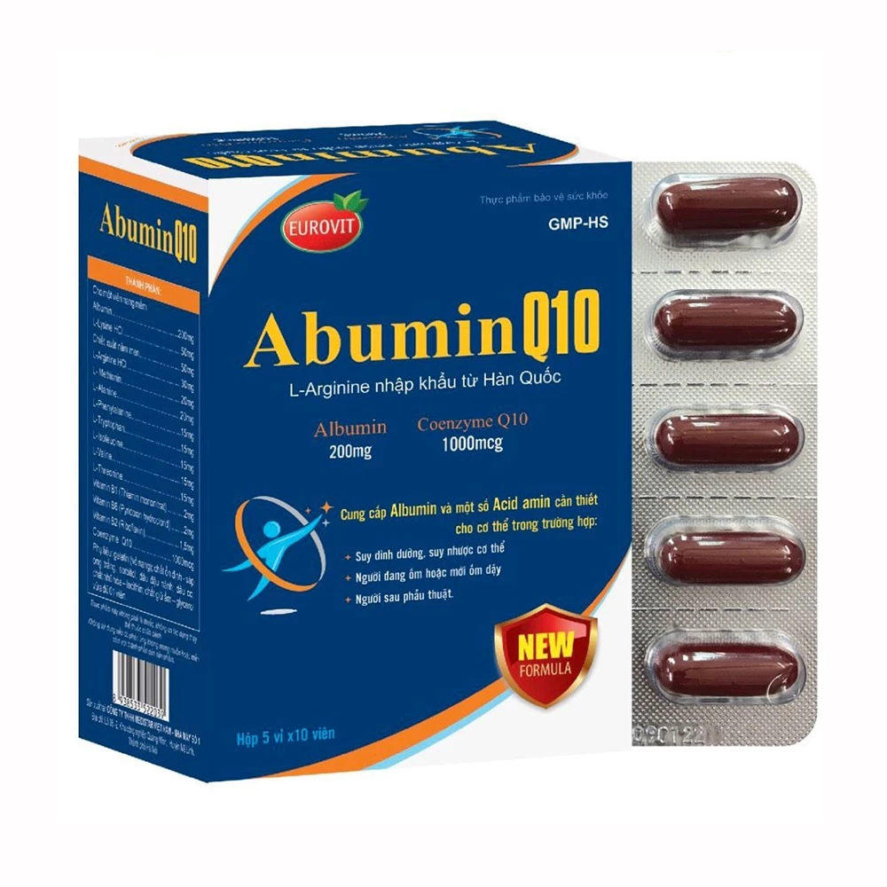 Abumin Q10 Eurovit - Bổ sung albumin, acid amin cho người suy nhược cơ thể