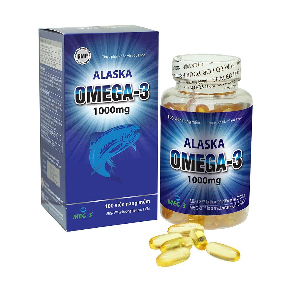 Alaska Omega 3 1000mg Meracine - Giúp cải thiện thị lực & giảm nguy cơ xơ vữa động mạch