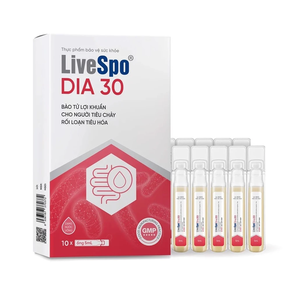 LiveSpo DIA 30 - Bào tử lợi khuẩn hỗ trợ điều trị tiêu chảy cấp, rối loạn tiêu hóa
