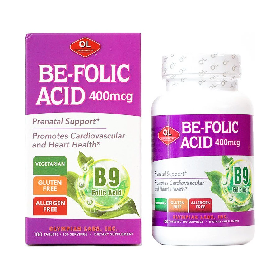 Be Folic Acid 400mcg Olympian Labs - Bổ sung acid folic cho bà bầu