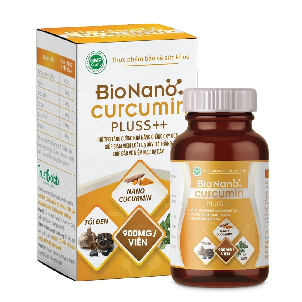 Bio Nanocurcumin Pluss ++ hỗ trợ giảm viêm loét dạ dày tá tràng