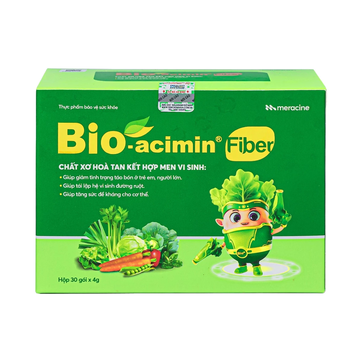 Cốm Bioacimin Fiber Meracine - Bổ sung lợi khuẩn & chất xơ giúp giảm táo bón ở trẻ