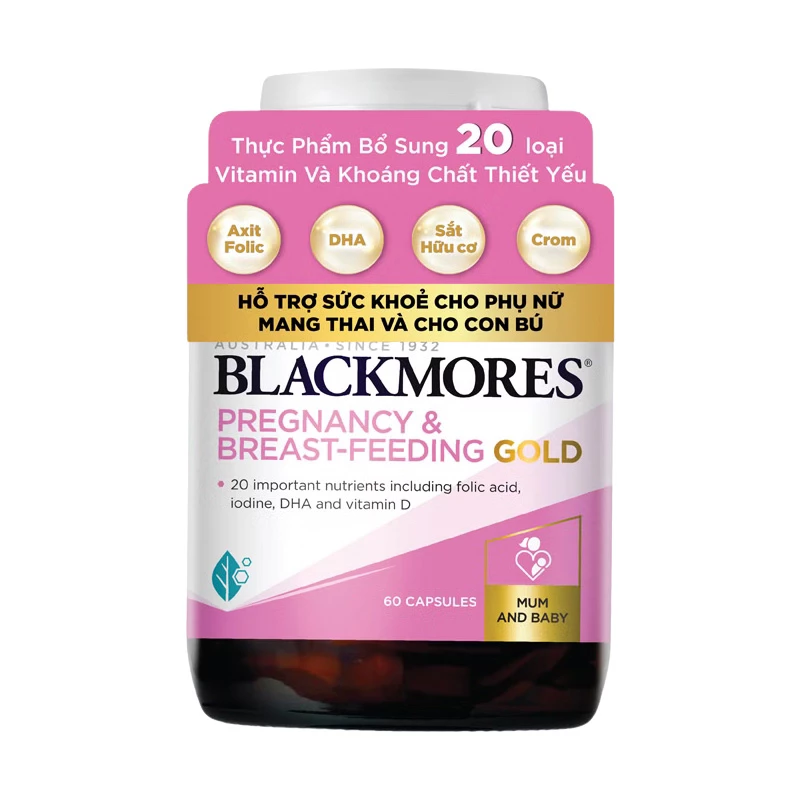 Vitamin bầu Blackmores Pregnancy & Breast Feeding Gold - Bổ sung vitamin tổng hợp cho bà bầu