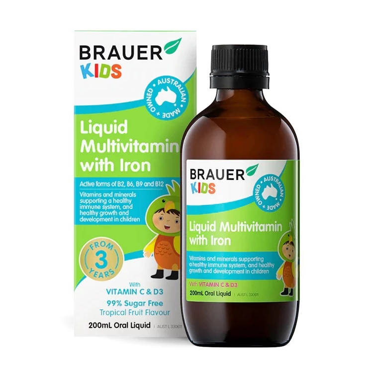 Brauer Kids Liquid Multivitamin with Iron - Bổ sung sắt & vitamin tổng hợp