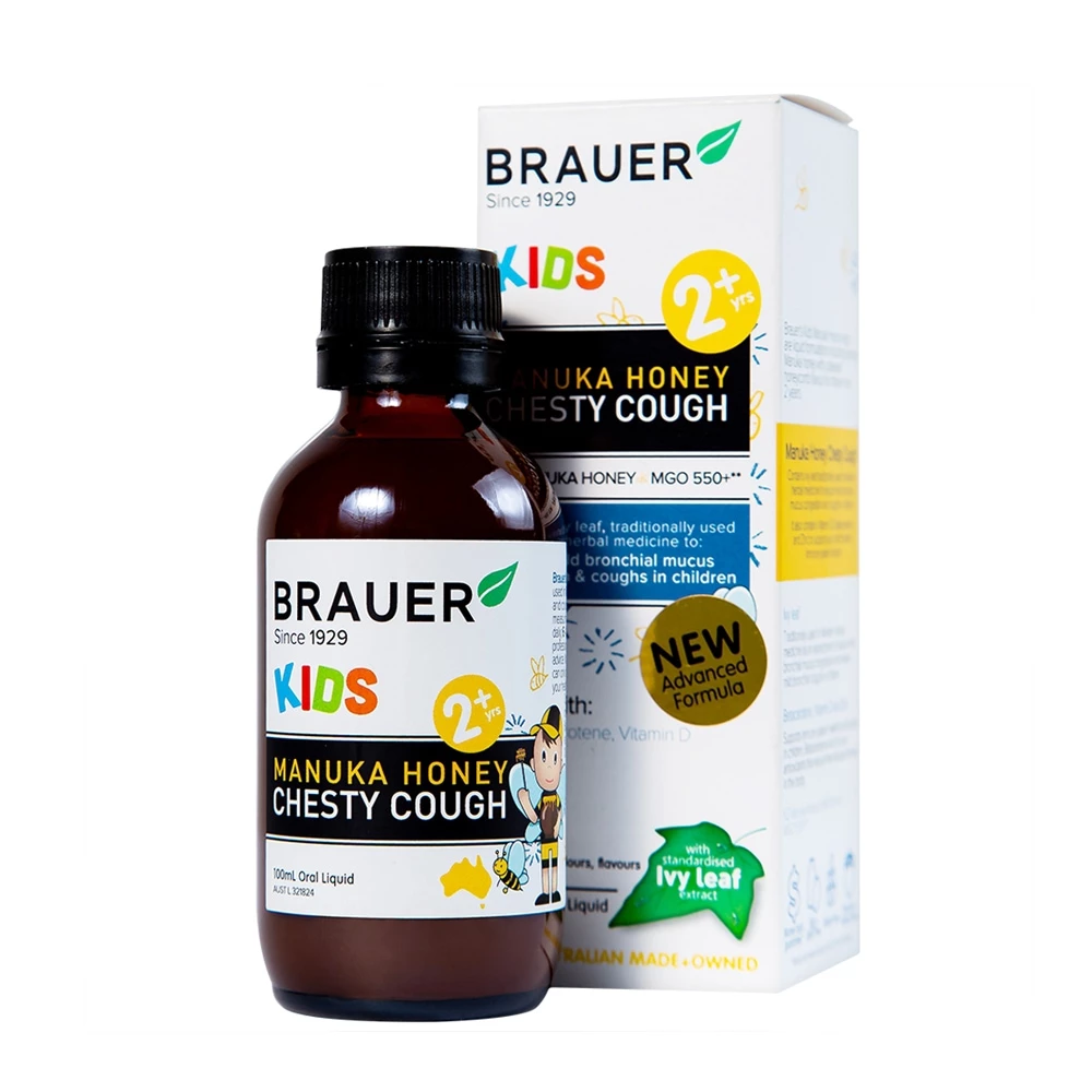 Brauer Kids Manuka Honey Chesty Cough - Hỗ trợ giảm ho, tăng đề kháng