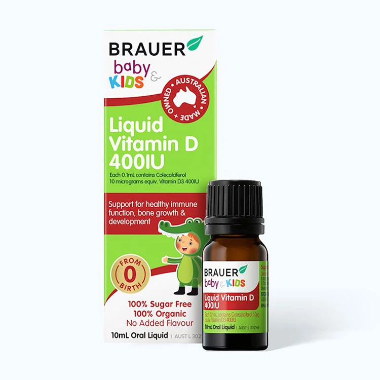 Brauer Baby Kids Liquid Vitamin D 400IU - Bổ sung vitamin D3 hữu cơ cho bé