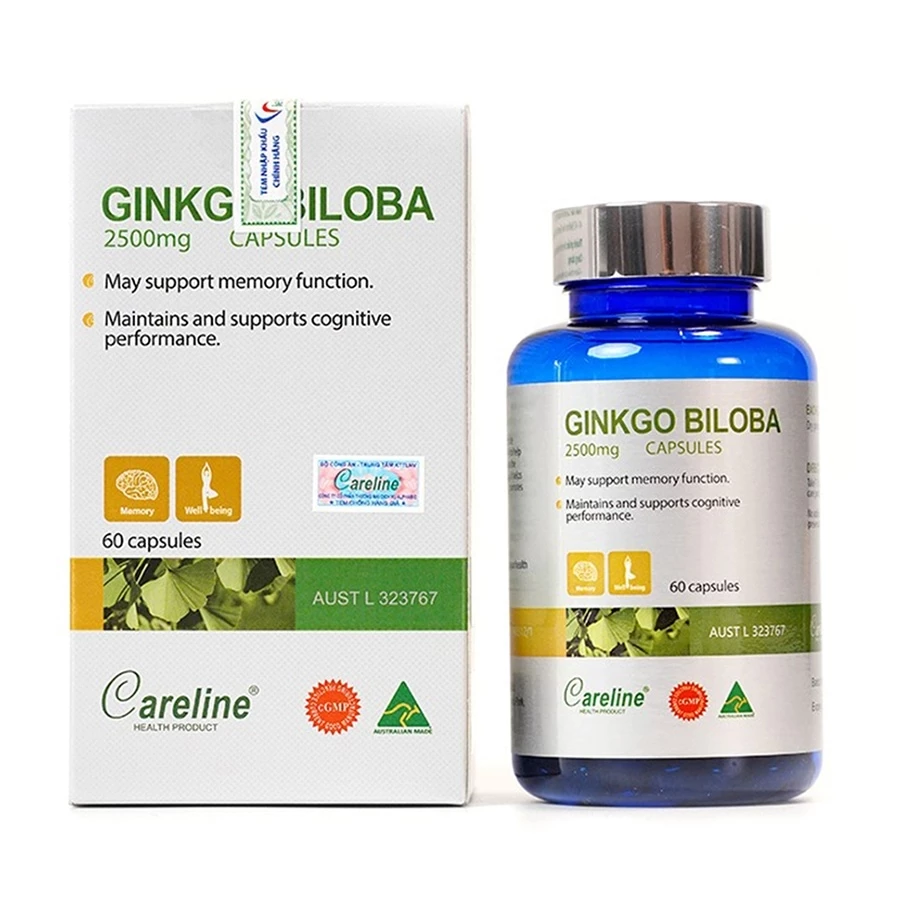 Careline Ginkgo Biloba 2500mg - Tăng cường chức năng não bộ, cải thiện trí nhớ