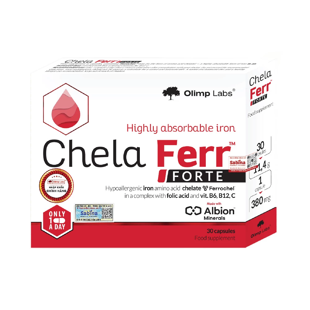 Chela Ferr Forte Olimp Labs - Bổ sung sắt hữu cơ cho bà bầu