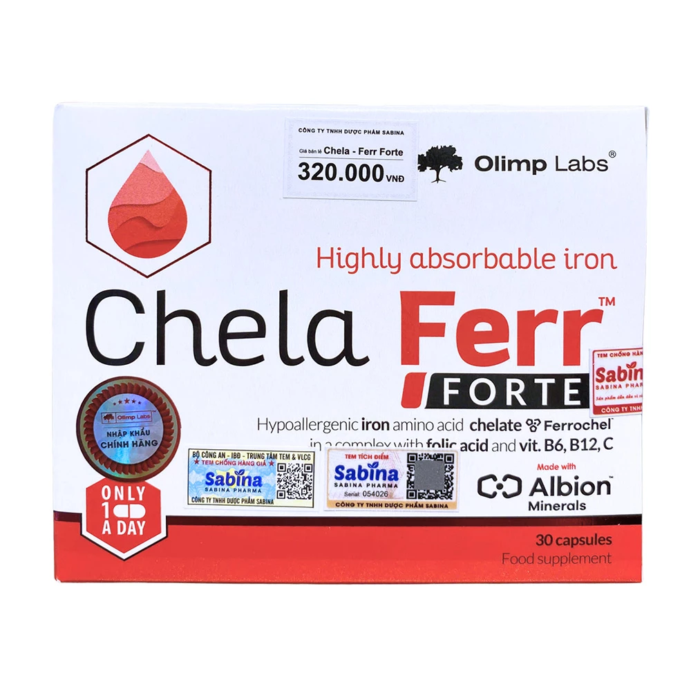 Chela Ferr Forte Olimp Labs - Bổ sung sắt hữu cơ cho bà bầu