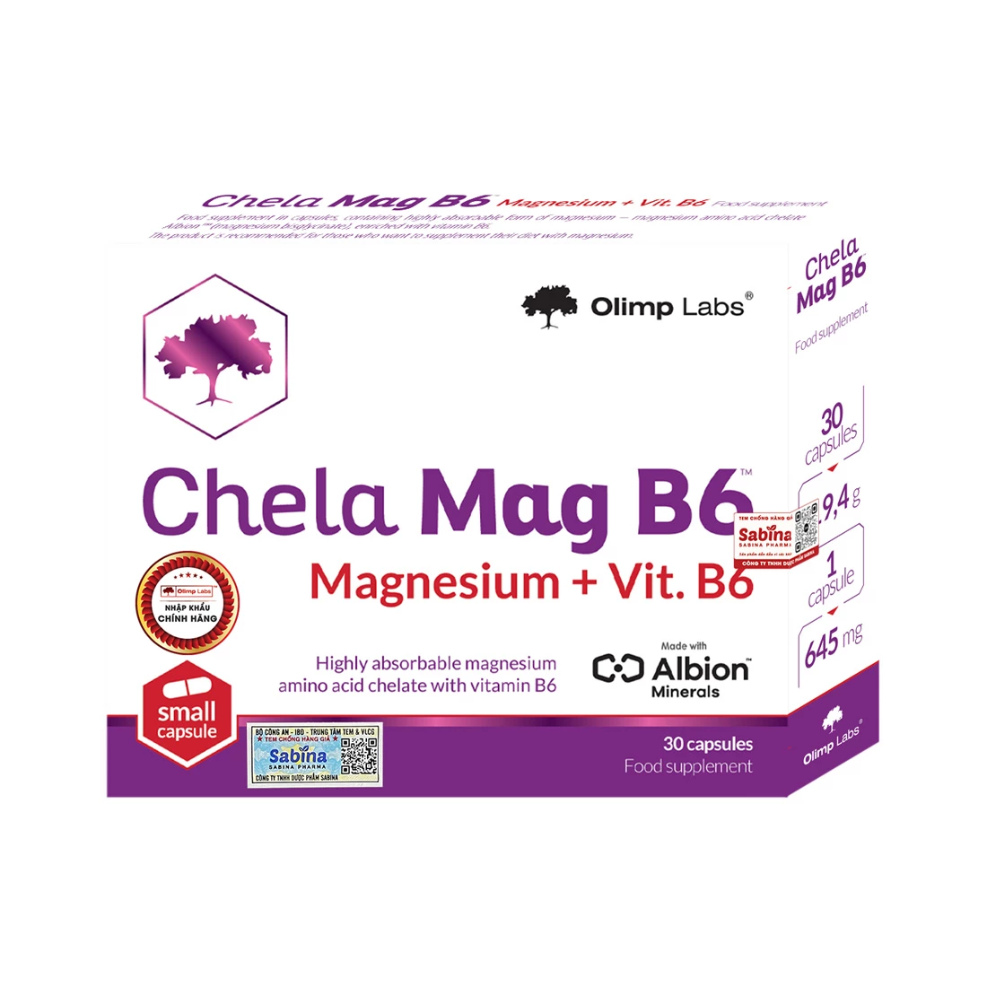 Chela Mag B6 Olimp Labs - Bổ sung magie, vitamin B6, hỗ trợ giảm mệt mỏi