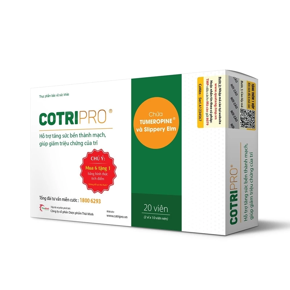 Viên uống Cotripro hỗ trợ giảm triệu chứng bệnh trĩ