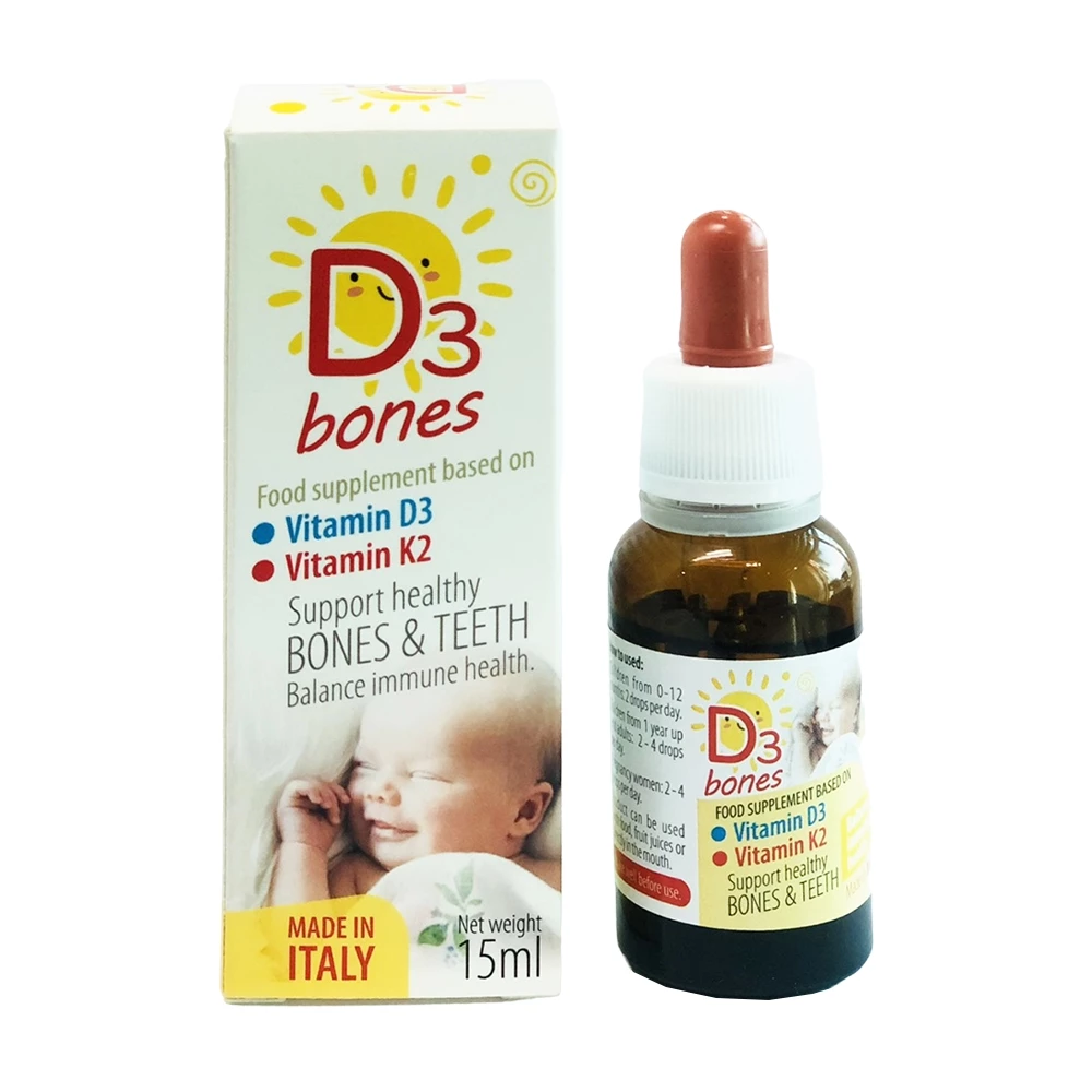 D3 Bones - Bổ sung vitamin D3 K2 cho trẻ sơ sinh và trẻ nhỏ