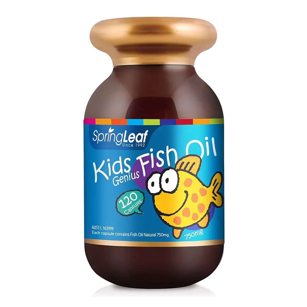 Dầu cá Spring Leaf Kids Genius Fish Oil - Hỗ trợ bé phát triển trí não & thị lực