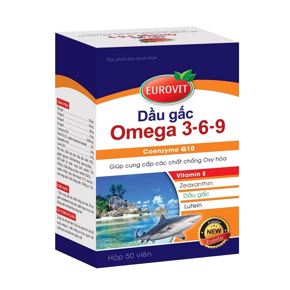 Dầu gấc omega 3 6 9 Eurovit - Hỗ trợ giảm cholesterol trong máu