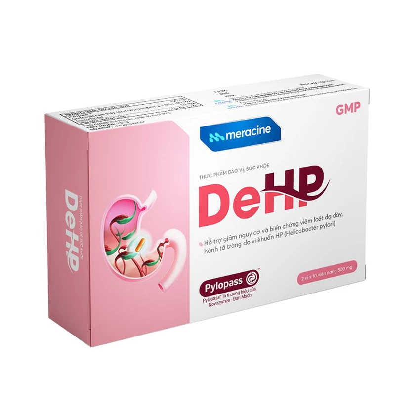 DeHP Meracine - Hỗ trợ giảm biến chứng viêm loét dạ dày tá tràng do vi khuẩn HP
