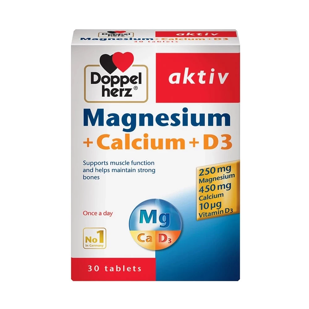 Doppelherz Magnesium + Calcium + D3 - Giúp cơ, xương phát triển khỏe mạnh