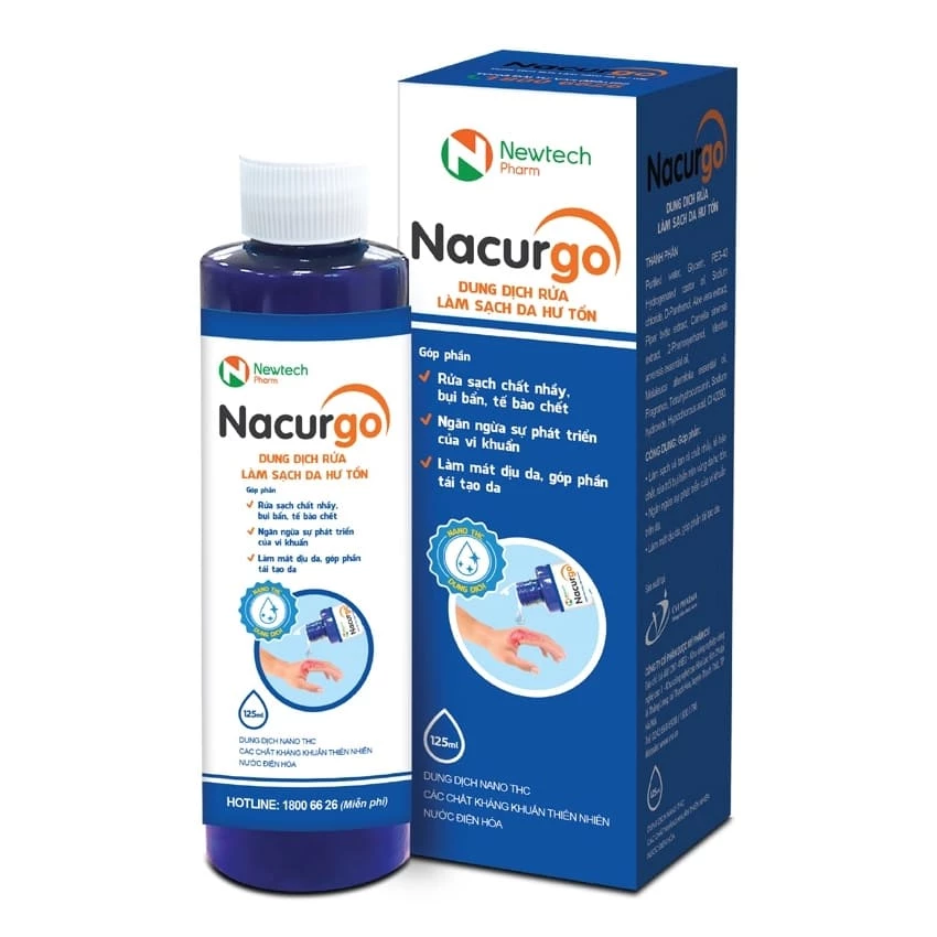 Nacurgo xanh rửa vết thương - Giúp sát khuẩn, làm dịu, tái tạo da