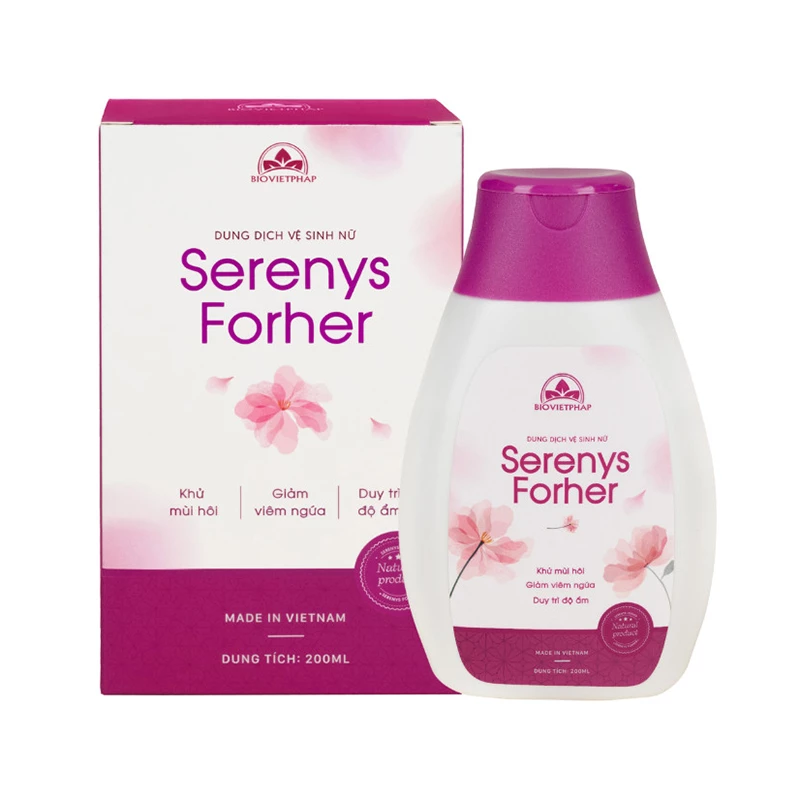 Dung dịch vệ sinh phụ nữ Serenys Forher - Kháng khuẩn, khử mùi, giảm viêm nhiễm