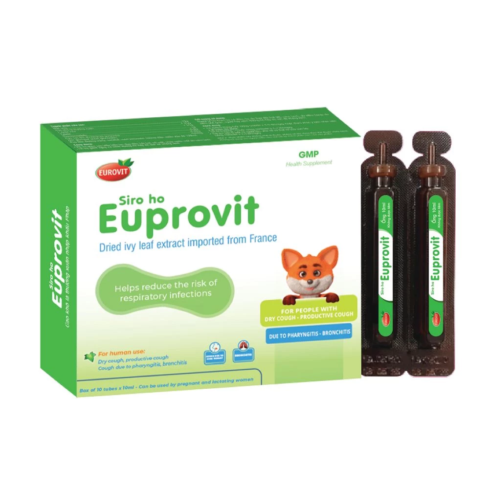 Siro ho Euprovit Eurovit - Hỗ trợ giảm ho do viêm họng, viêm phế quản