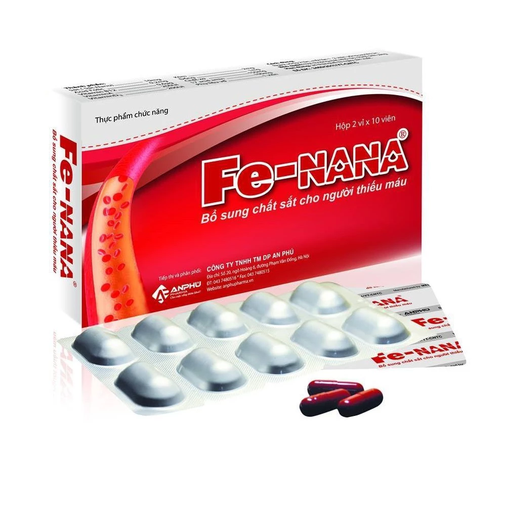 Viên uống Fe-Nana bổ sung sắt cho người thiếu máu