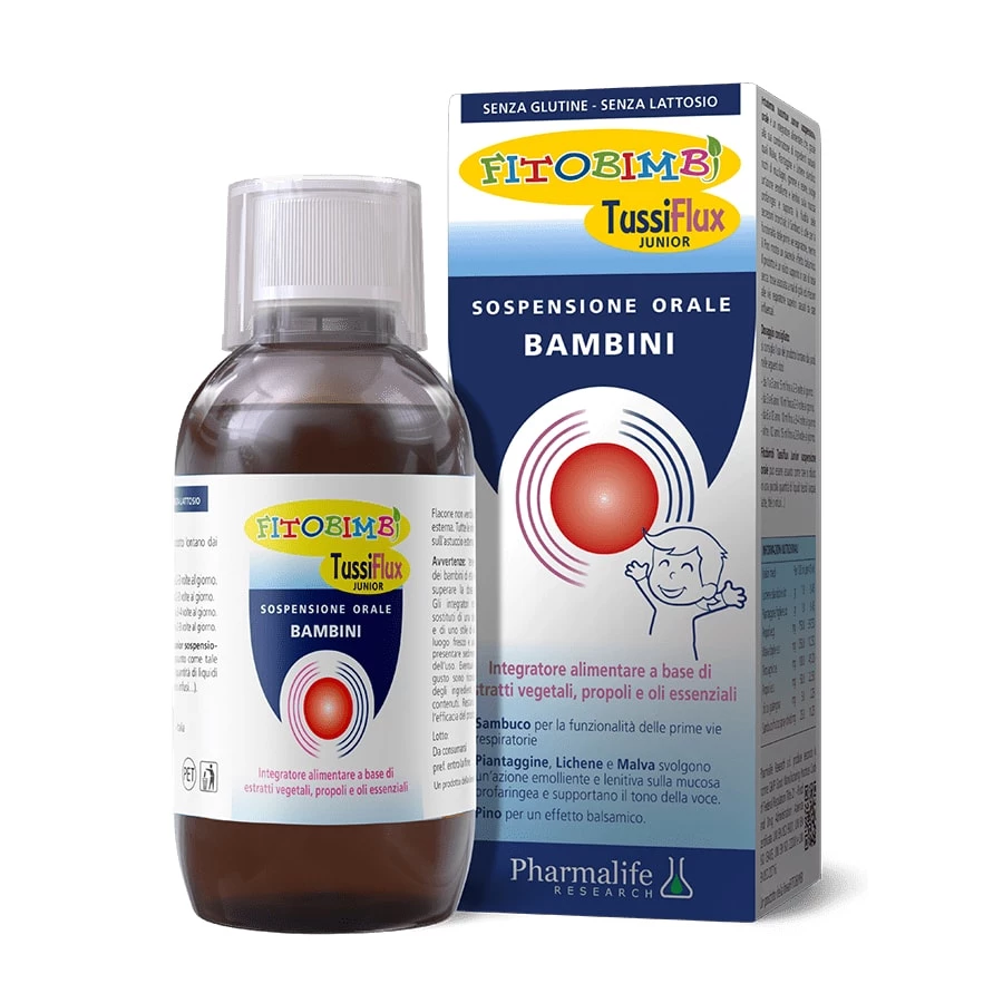 Fitobimbi Tussiflux Junior - Hỗ trợ giảm ho, viêm họng do cảm cúm