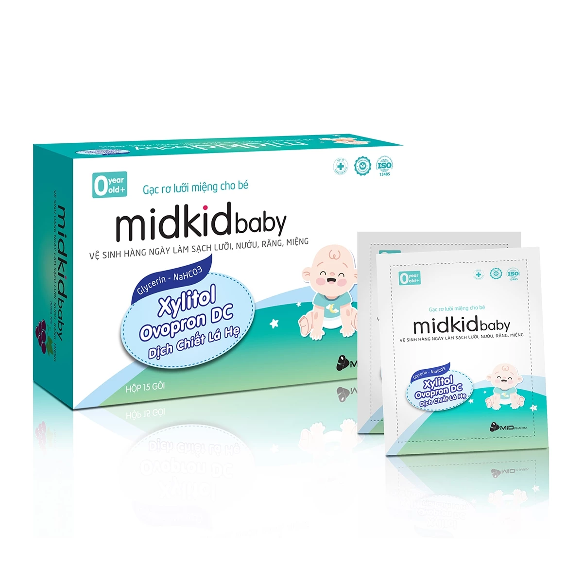 Gạc rơ lưỡi Midkid Baby - Làm sạch lưỡi, nướu, răng miệng cho bé