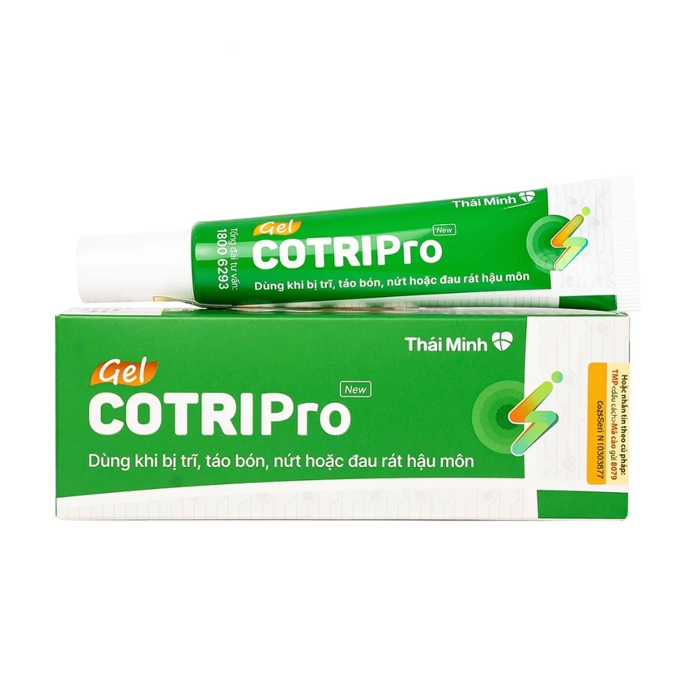 Gel bôi trĩ CotriPro Gel - Dùng khi bị trĩ, táo bón, nứt hoặc đau rát hậu môn