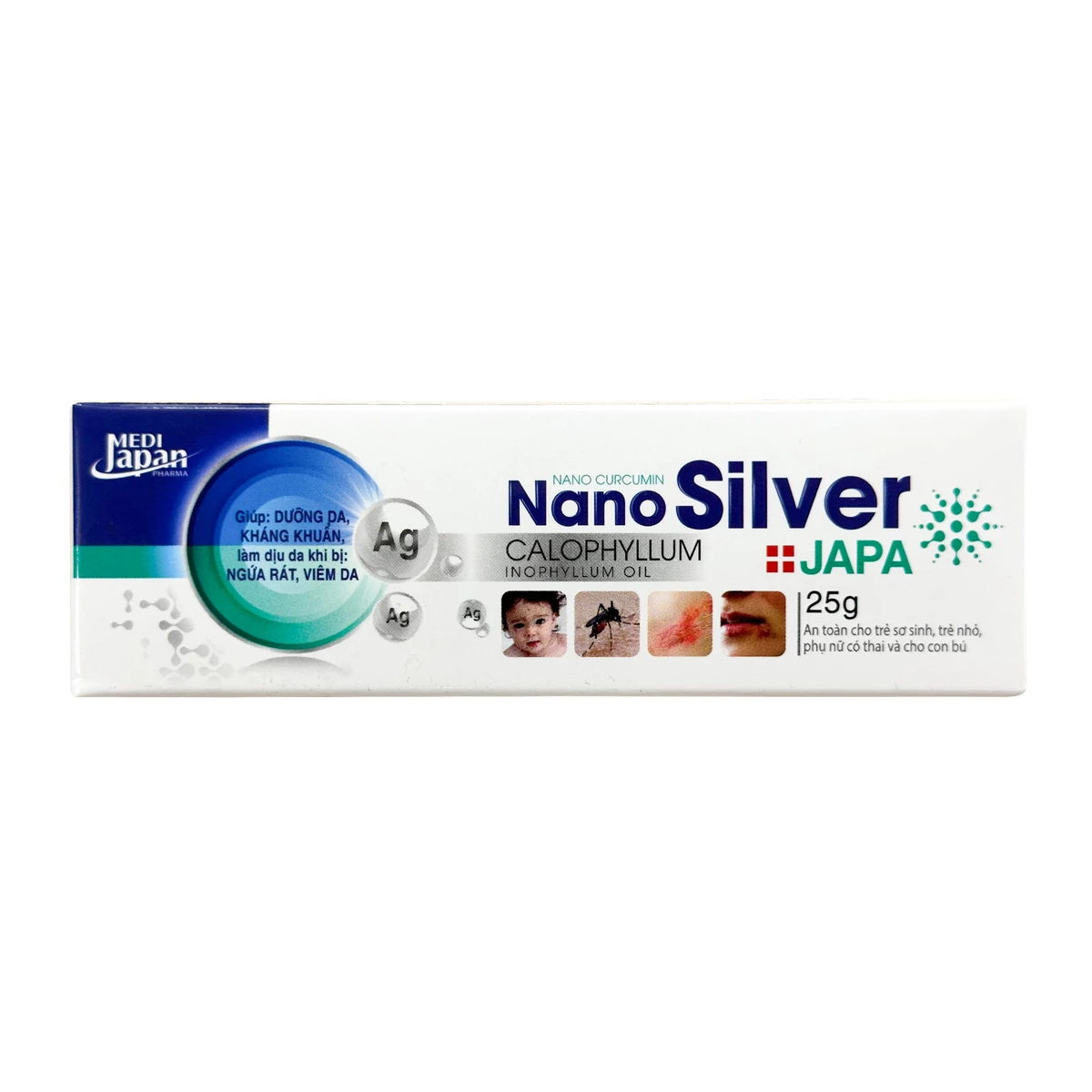 Gel nano bạc Nano Silver Japa - Làm dịu da do bỏng, côn trùng cắn, tay chân miệng