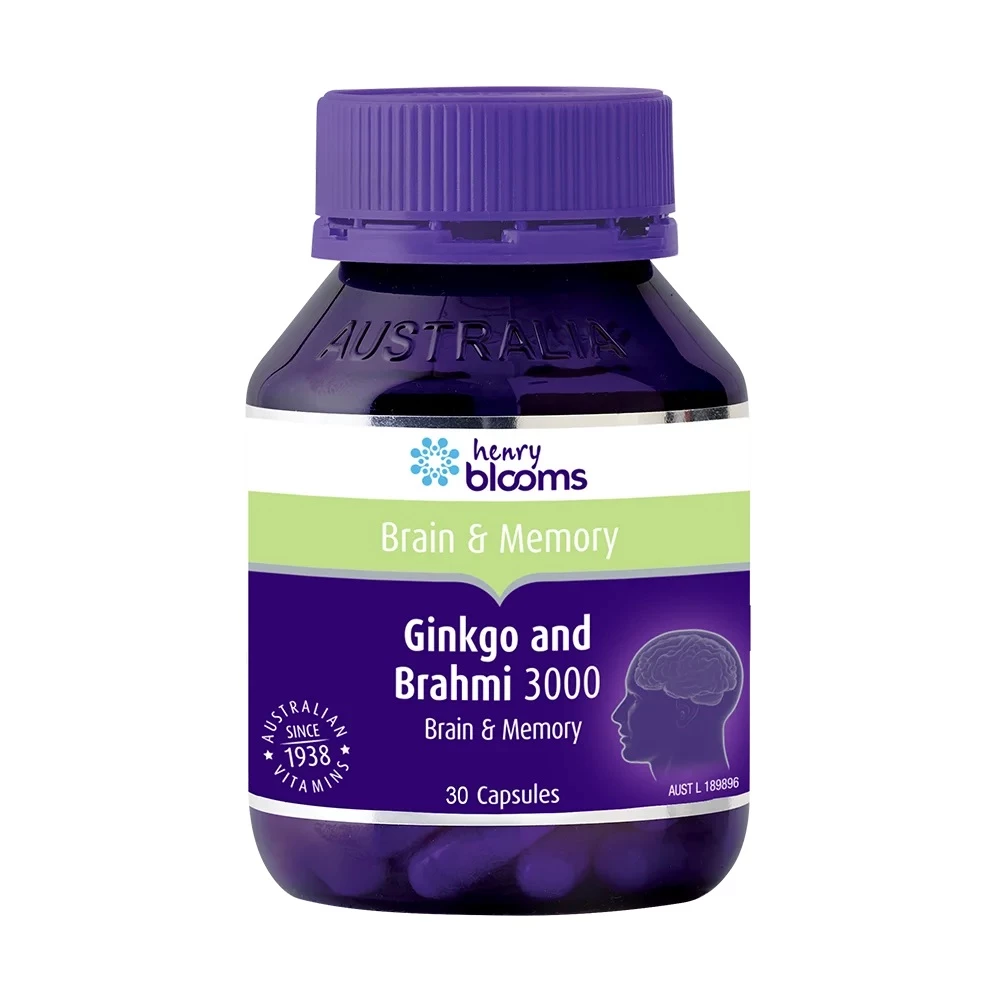 Ginkgo and Brahmi 3000 Henry Blooms - Hỗ trợ hoạt huyết, tăng cường trí não