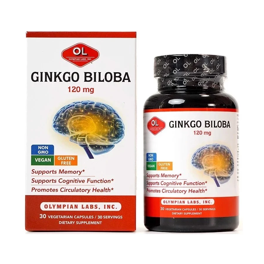 Ginkgo Biloba 120mg Olympian Labs - Tăng cường tuần hoàn não, giảm đau đầu, mệt mỏi
