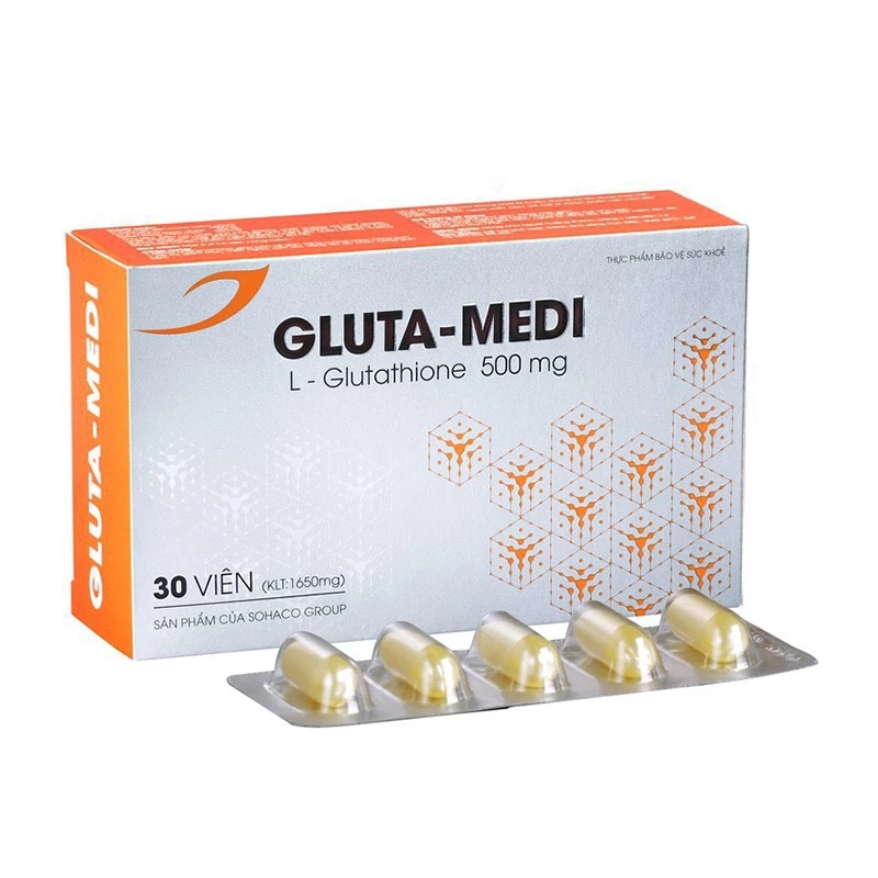 Gluta Medi L-Glutathione 500mg - Hỗ trợ giảm mụn, mẩn ngứa, sạm da