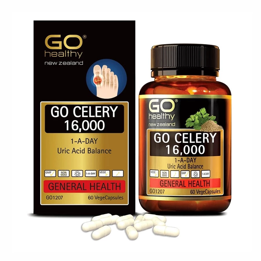 Go Celery 16000 Go Healthy - Hỗ trợ giảm acid uric, sưng đau do gout