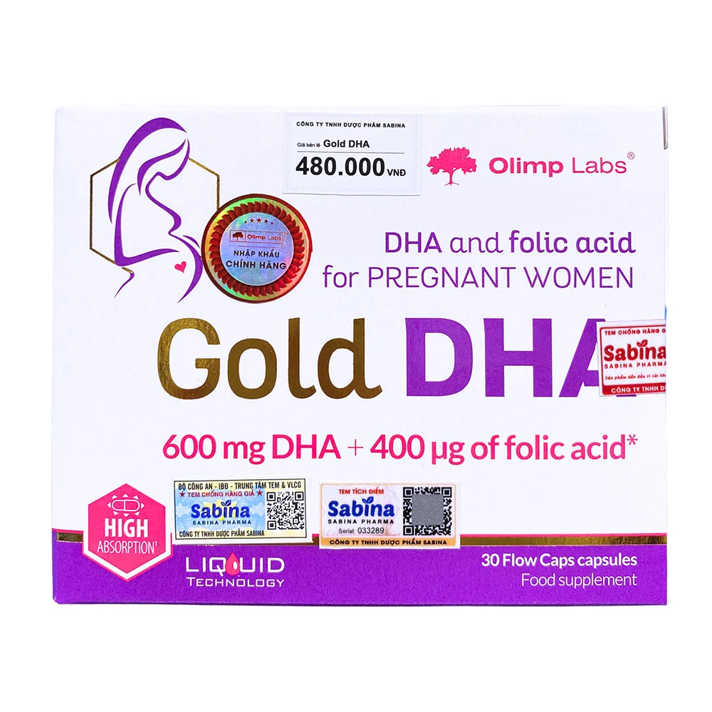 Gold DHA Olimp Labs - Bổ sung DHA, axit folic cho bà bầu & phụ nữ sau sinh