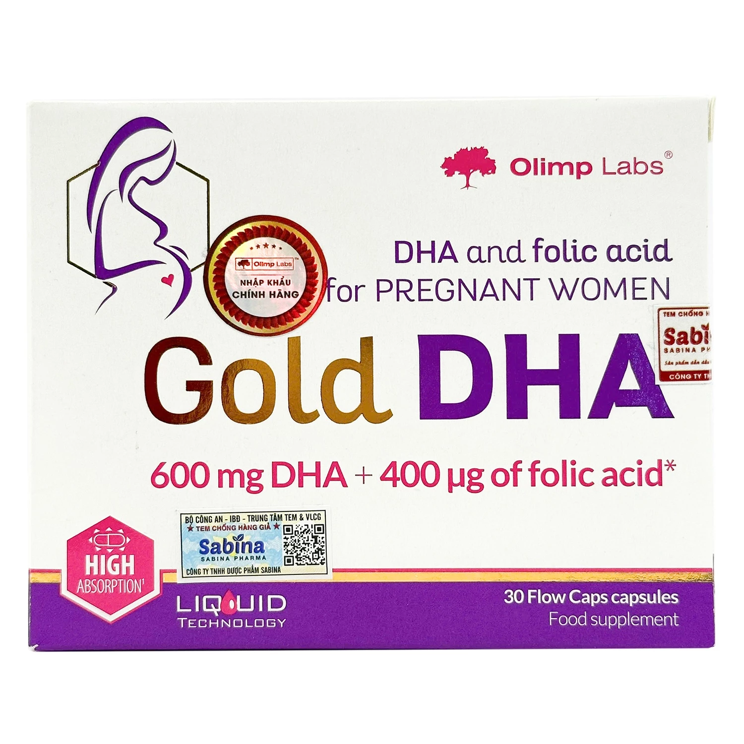 Gold DHA Olimp Labs - Bổ sung DHA, axit folic cho bà bầu & phụ nữ sau sinh