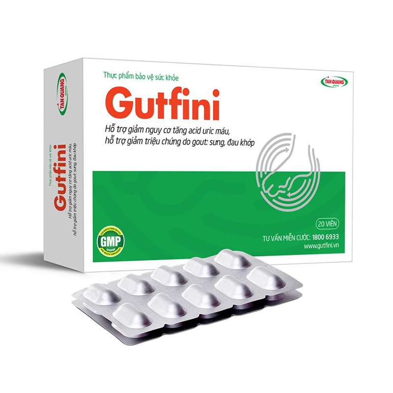 Gutfini - Hỗ trợ giảm triệu chứng sưng, đau khớp do gout