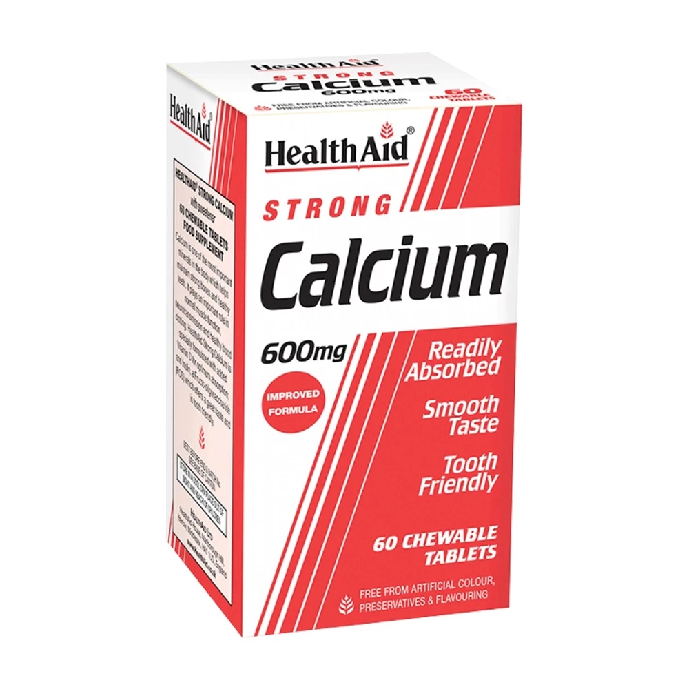 HealthAid Strong Calcium 600mg - Bổ sung canxi, hỗ trợ phòng ngừa loãng xương