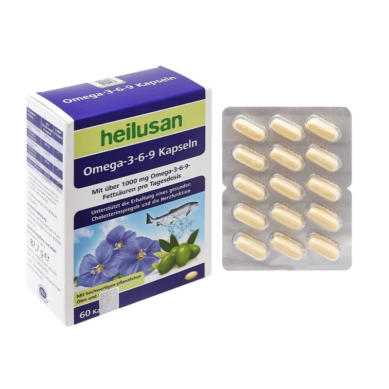 Heilusan Omega 3-6-9 Kapseln - Hỗ trợ giảm mỡ máu, tốt cho tim mạch (viên)