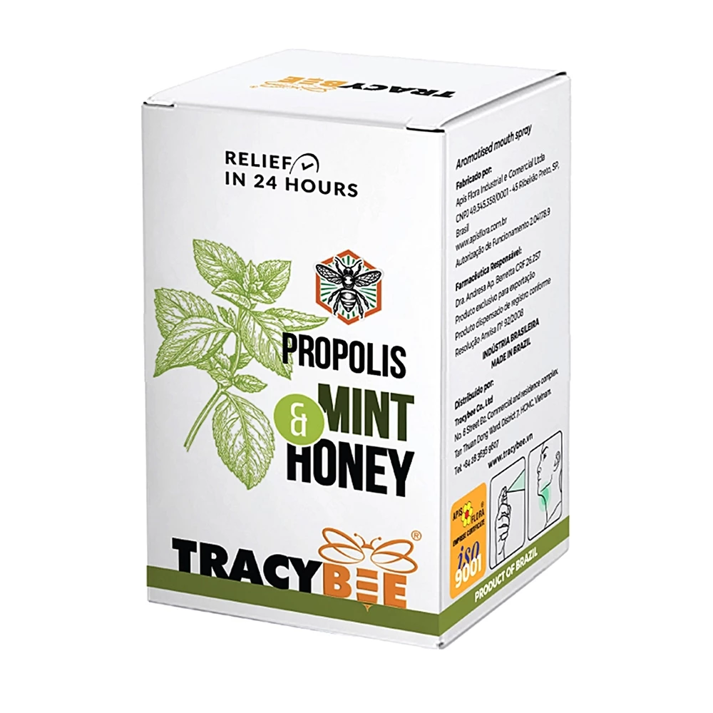 Xịt họng keo ong Tracybee Propolis Mint & Honey vị bạc hà