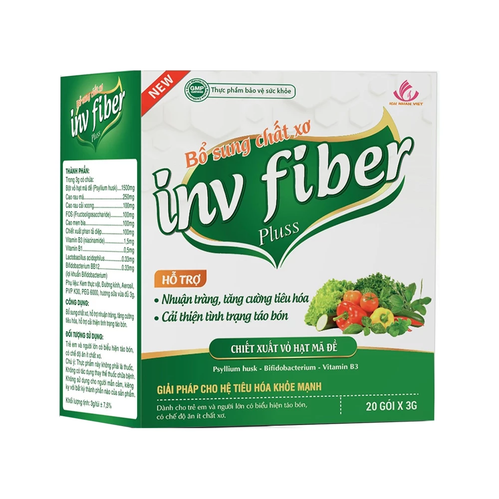 Inv Fiber Pluss - Bổ sung chất xơ, hỗ trợ nhuận tràng, giảm táo bón