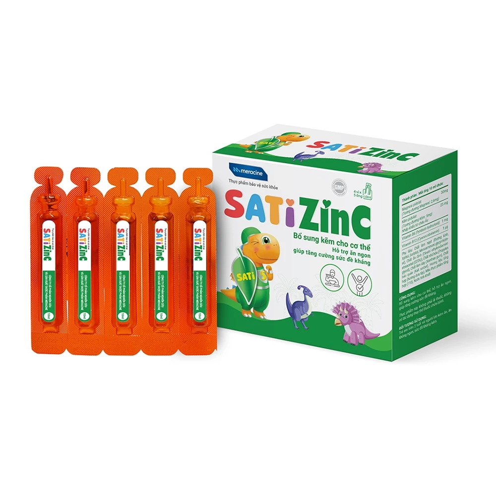 Sati ZinC Meracine - Bổ sung kẽm hữu cơ, hỗ trợ trẻ ăn ngon
