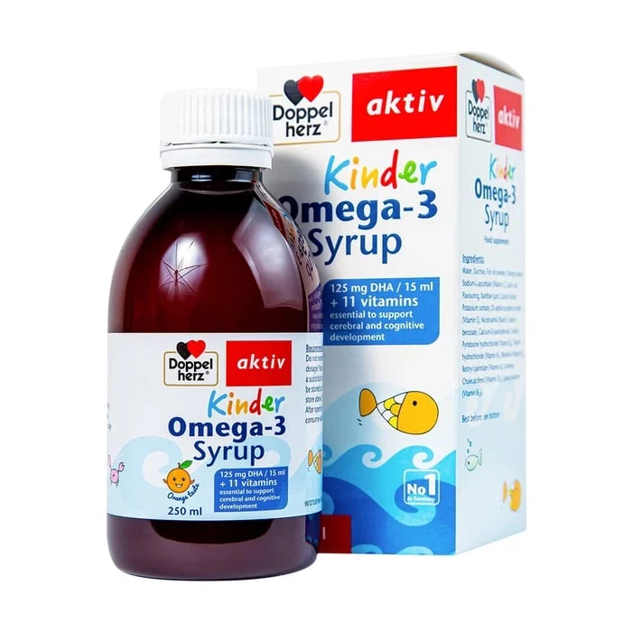 Doppelherz Kinder Omega 3 Syrup - Hỗ trợ tăng cường trí não và thị lực cho trẻ