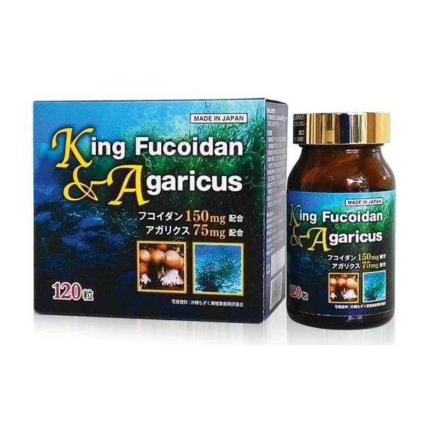 King Fucoidan & Agaricus - Hỗ trợ điều trị ung thư, ngăn ngừa tái phát và xâm lấn di căn 120 viên