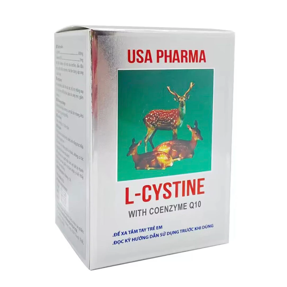 L-Cystine with Coenzyme Q10 USA Pharma - Giúp da sáng mịn, giảm rụng tóc