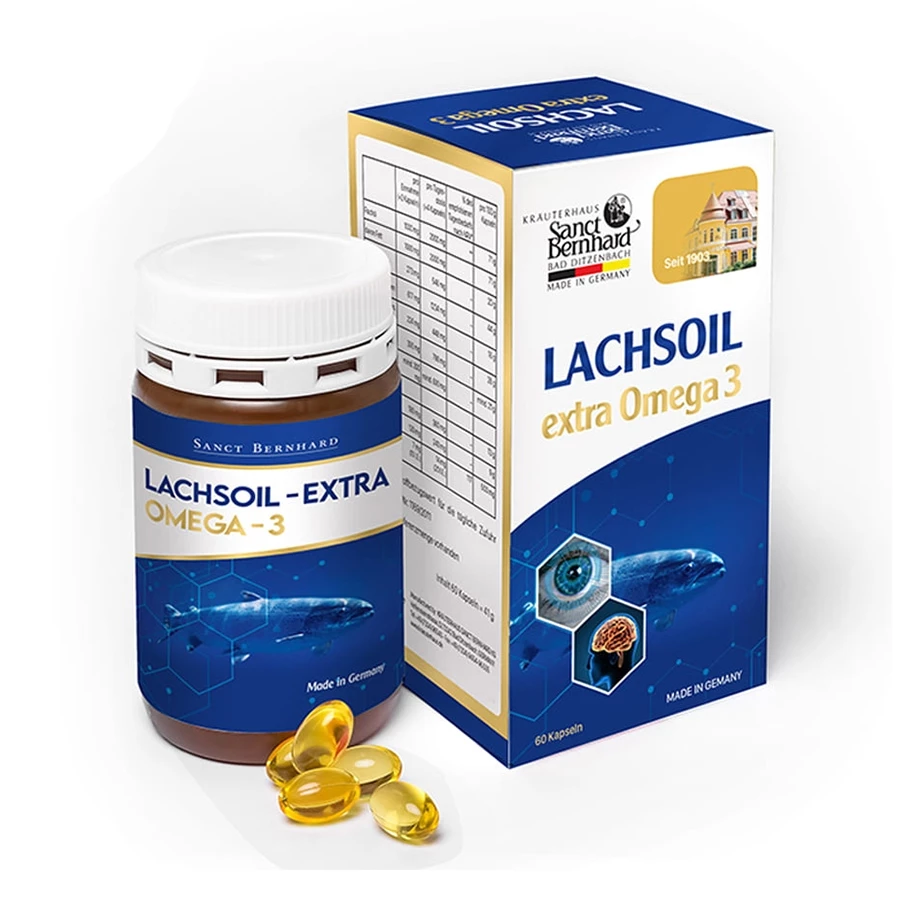 Lachsoil Extra Omega 3 Sanct Bernhard - Bổ sung omega 3 tốt cho thị giác, não bộ & tim mạch