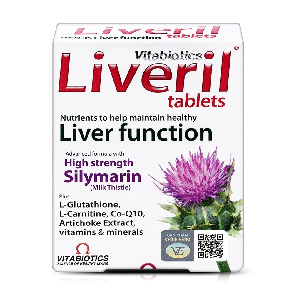 Liveril Tablets Liver Function Vitabiotics - Hỗ trợ giải độc gan & tăng cường chức năng gan