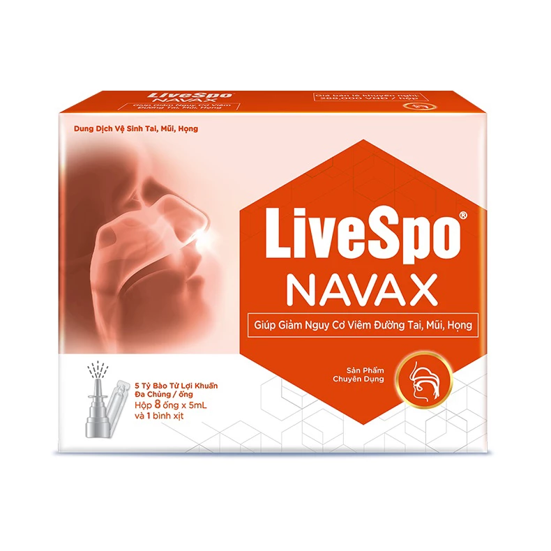 LiveSpo Navax - Dung dịch vệ sinh tai mũi họng chứa bào tử lợi khuẩn