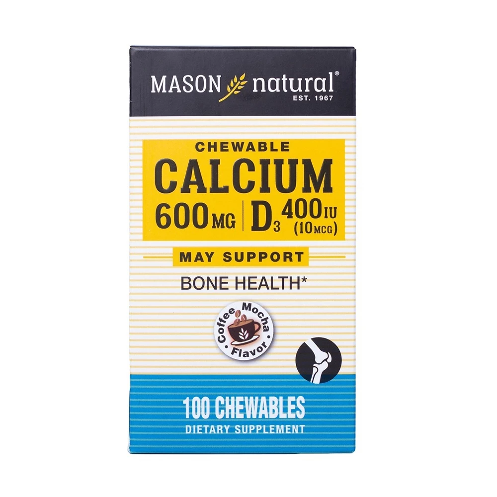 Canxi Mason Natural Calcium 600mg + D3 vị cà phê mocha