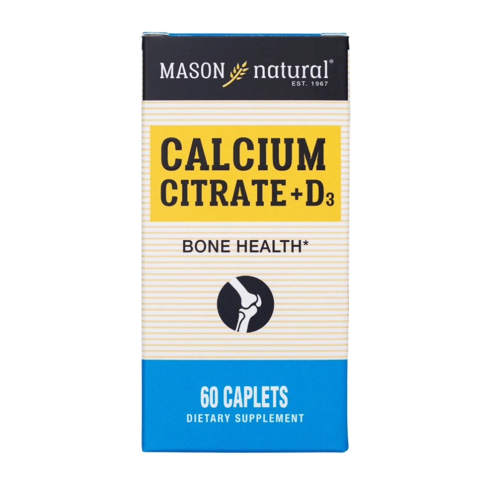 Mason Natural Calcium Citrate + D3 - Canxi hữu cơ mát từ thực vật