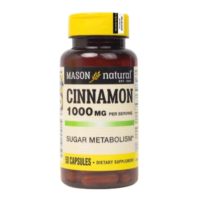 Mason Natural Cinnamon 1000mg - Hỗ trợ kiểm soát đường huyết